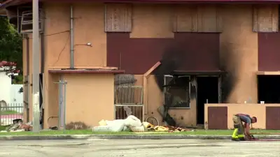 1 hospitalized after fire ignites at vacant apartment building in NW Miami-Dade